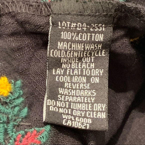 Rock & Roll Cowgirl Tunic Dress Size Large Black Floral Scoop Neck - Picture 5 of 11